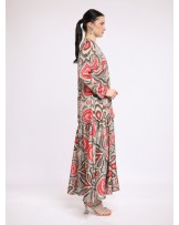 Grey Barong Ikat Maxi Dress