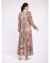 Grey Barong Ikat Maxi Dress
