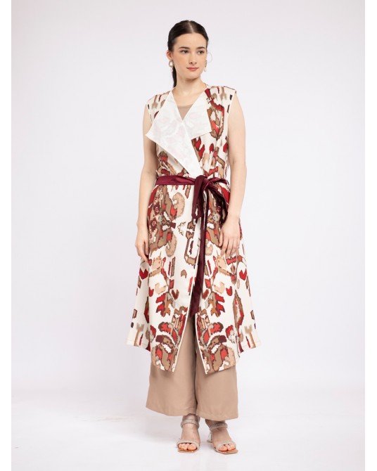 Rubby Ikat Long Vest