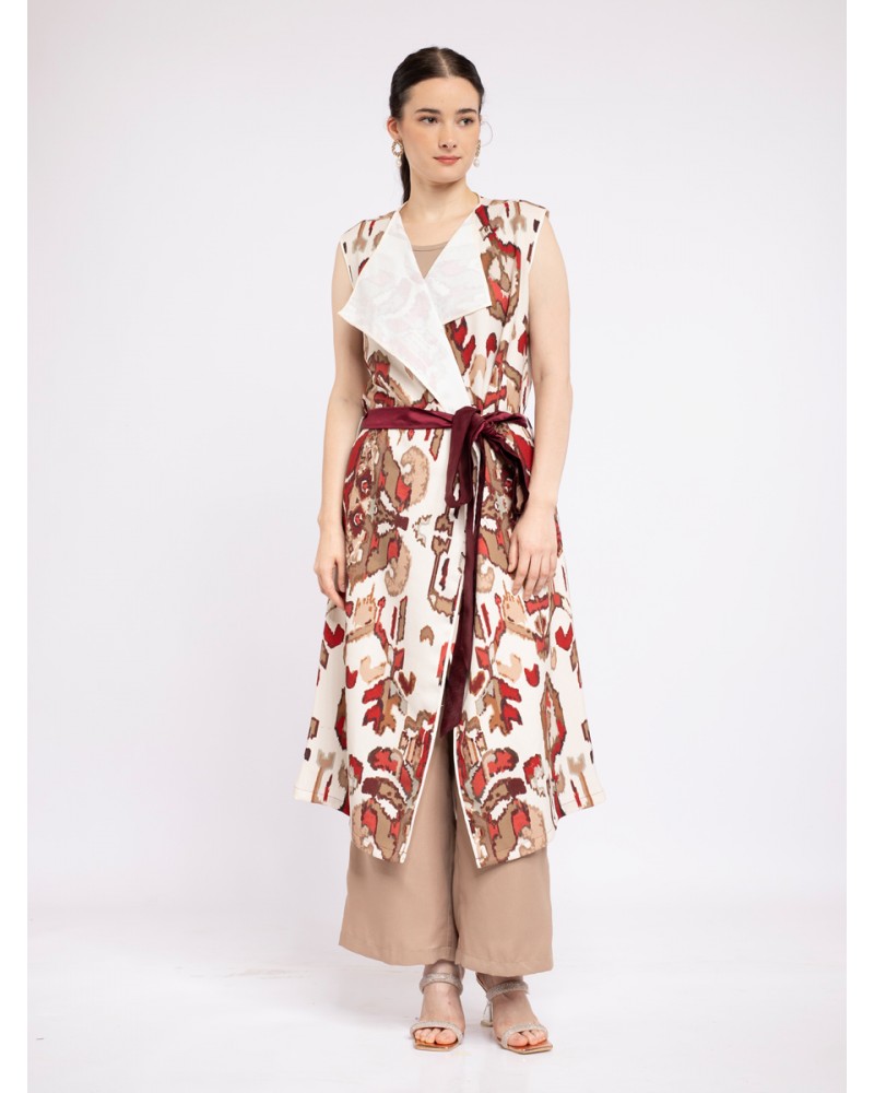 Rubby Ikat Long Vest