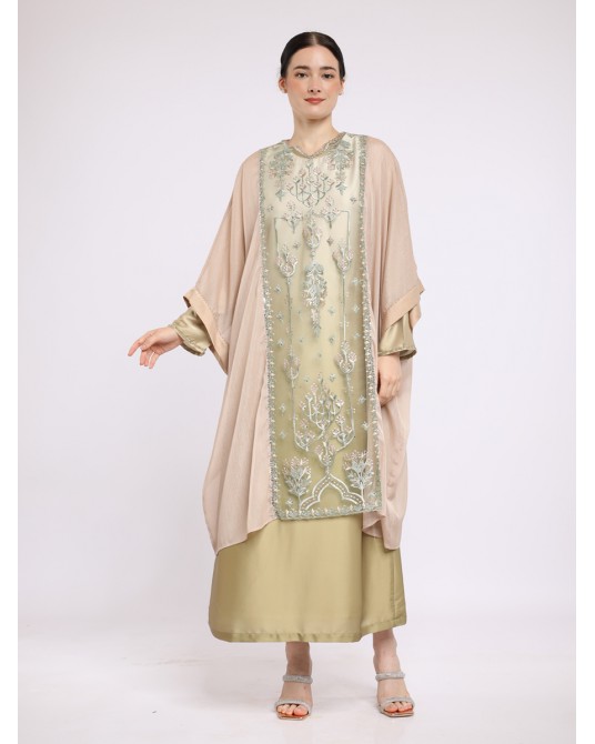 Yara Creamy Olive Kaftan