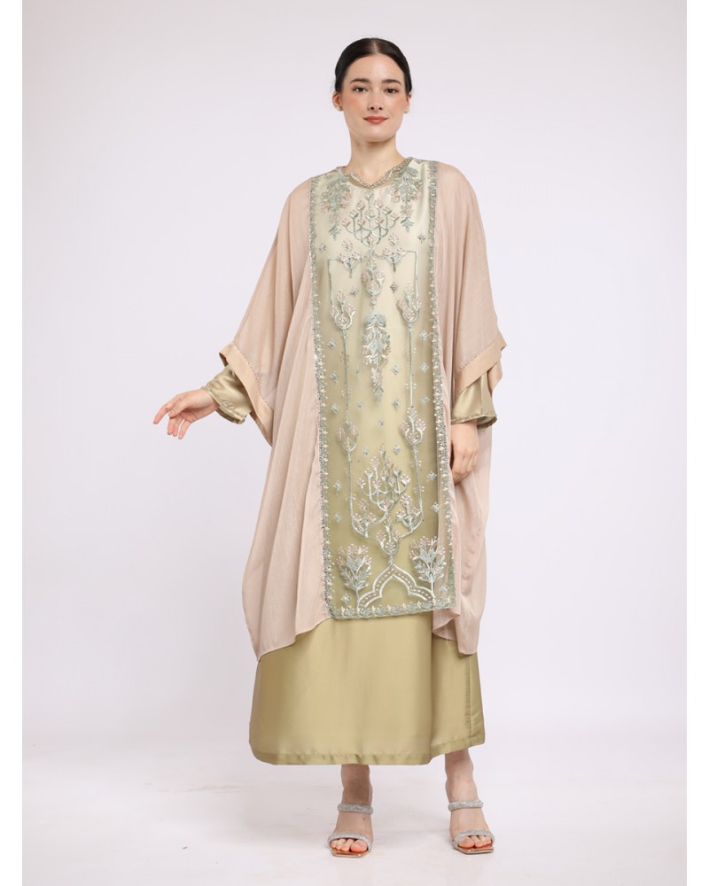 Yara Creamy Olive Kaftan