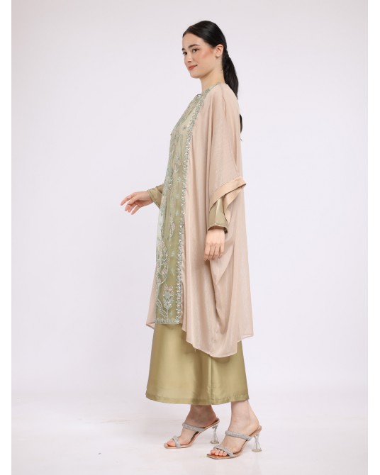 Yara Creamy Olive Kaftan
