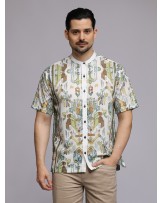 Olive Ikat Kaftan Shirt