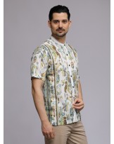 Olive Ikat Kaftan Shirt