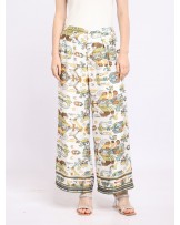 Olive Ikat Palazzo Pants
