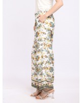 Olive Ikat Palazzo Pants