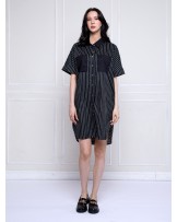 Black And White Cocoon Shirt Dress