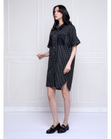 Black And White Cocoon Shirt Dress