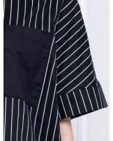 Black And White Cocoon Shirt Dress