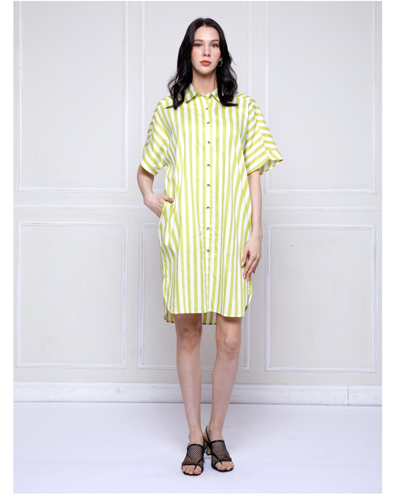 White Lemon Cocoon Shirt Dress