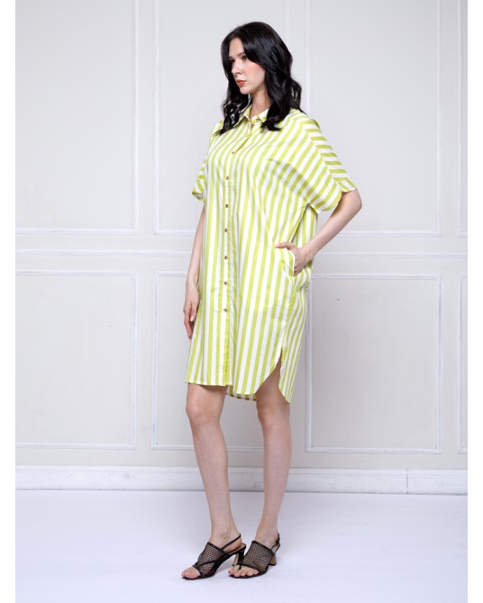 White Lemon Cocoon Shirt Dress