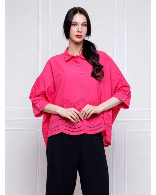 Pink Eyelet Boggy Shirt