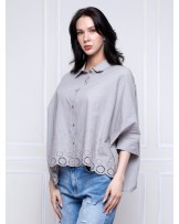 Grey Eyelet Boggy Shirt