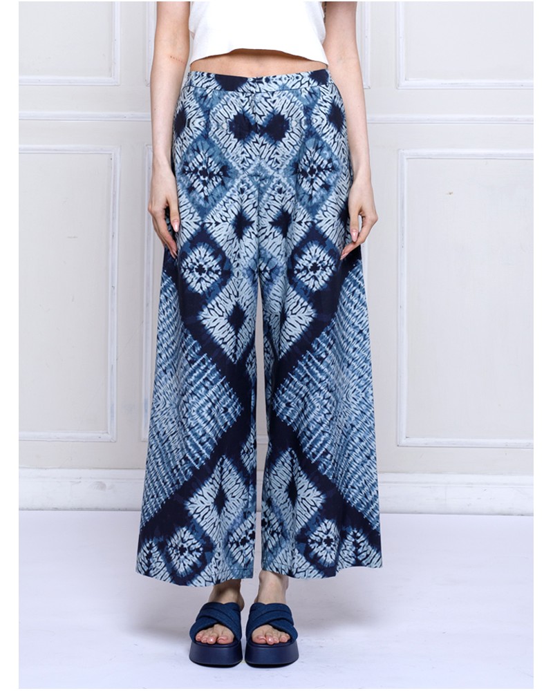 Blue Tie Dye Palazzo Pants