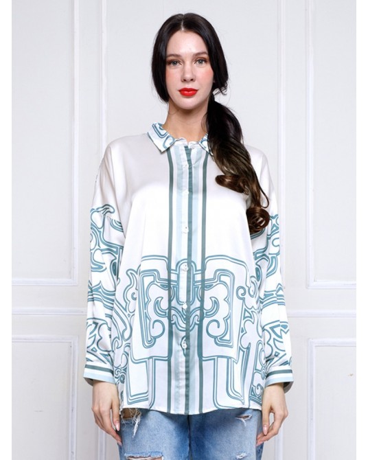 Jade Ornaments Oversized Shirt