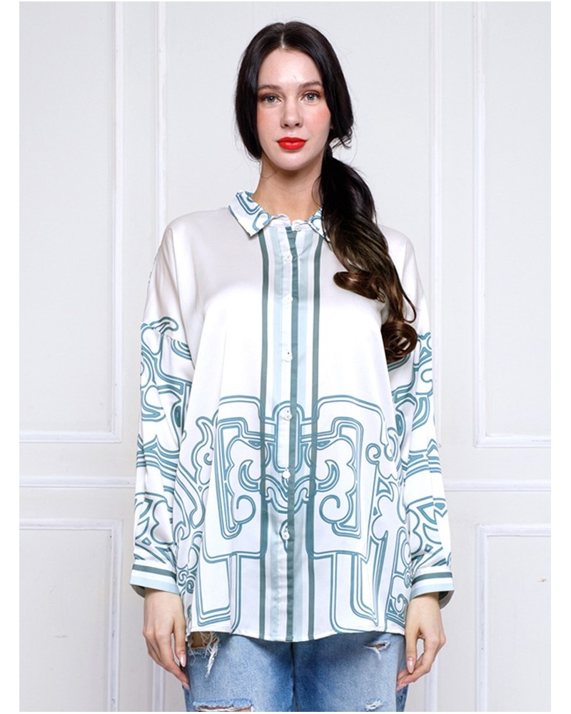 Jade Ornaments Oversized Shirt