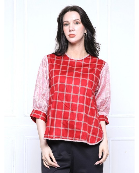 Red Aleana Blouse
