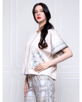 Winter Flower Serenity Zip Blouse