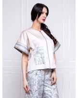 Winter Flower Serenity Zip Blouse