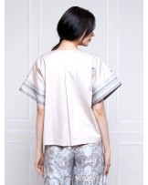 Winter Flower Serenity Zip Blouse