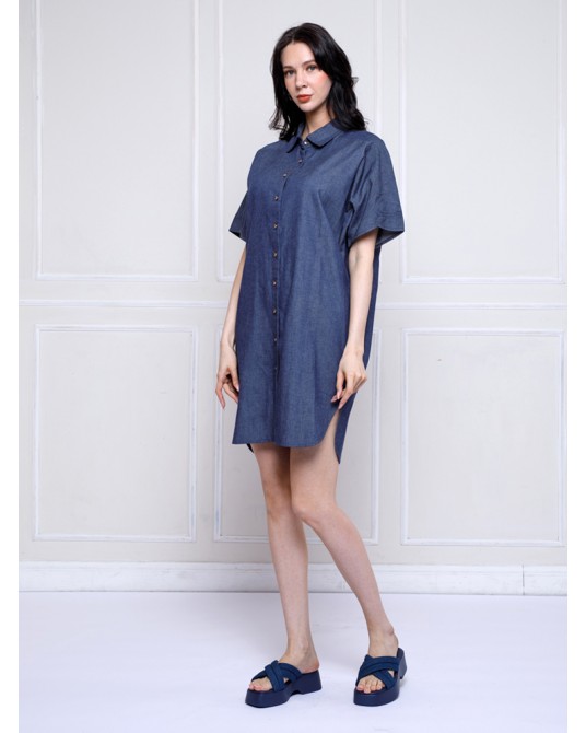Chambray Cocoon Shirt Dress