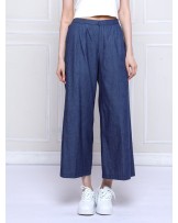 Blue Chambray Palazzo Pants
