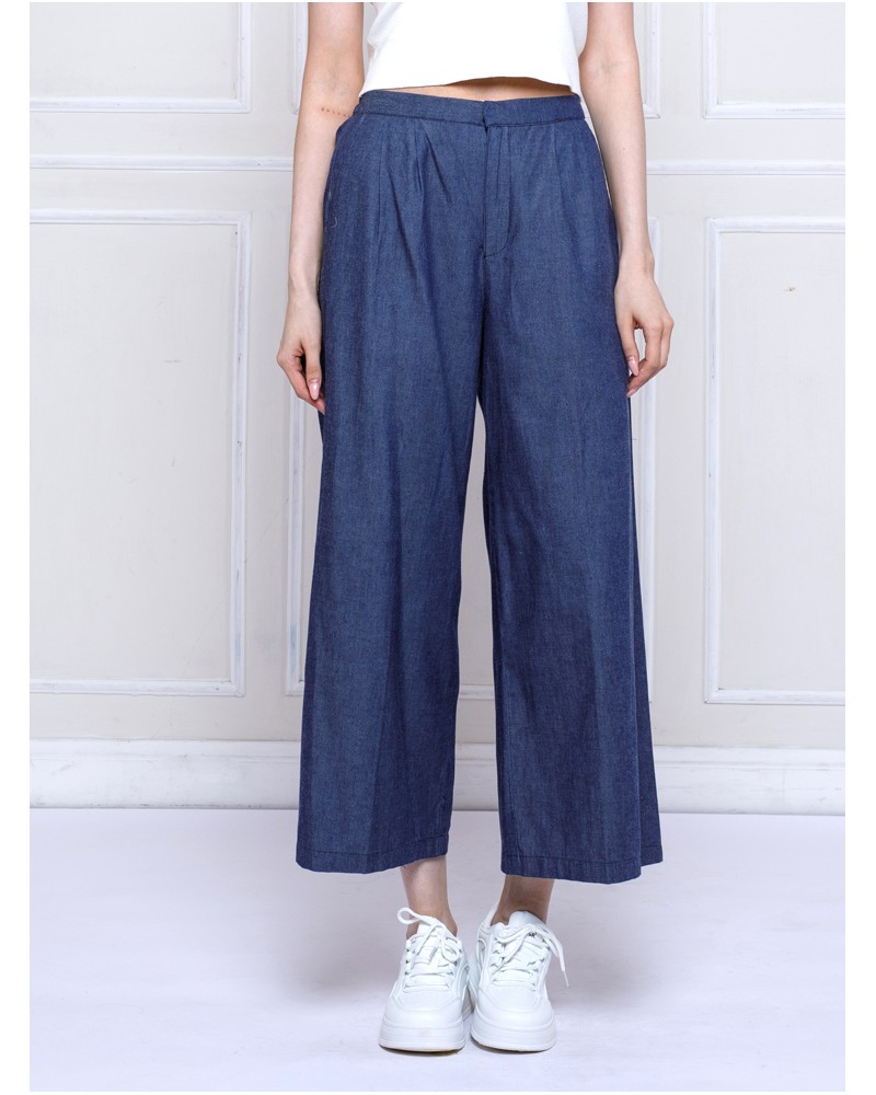 Blue Chambray Palazzo Pants