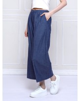 Blue Chambray Palazzo Pants