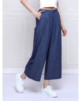 Blue Chambray Palazzo Pants