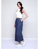 Blue Chambray Palazzo Pants