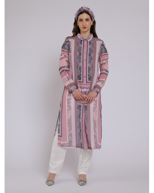 Pink Butterfly Tunic Shirt