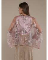 Pink Geometric Sequin Kaftan Blouse