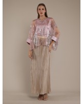 Pink Geometric Sequin Kaftan Blouse