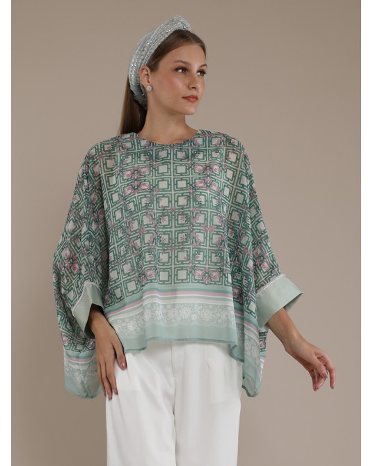 Pinkish Green Kaftan Blouse