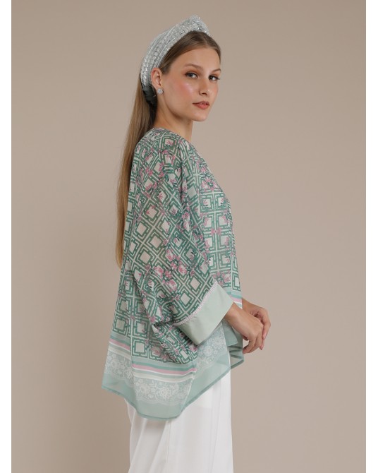 Pinkish Green Kaftan Blouse