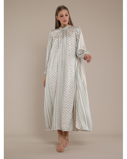 Green Suji  Abaya Dress