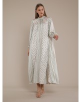 Green Suji  Abaya Dress