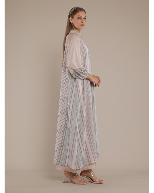 Green Suji  Abaya Dress