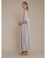 Green Suji Layered Abaya Dress