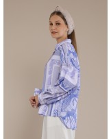 Blue Butterfly Boho Shirt Blouse