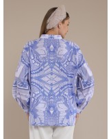 Blue Butterfly Boho Shirt Blouse