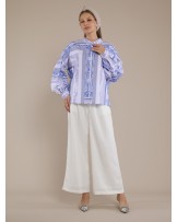 Blue Butterfly Boho Shirt Blouse