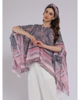 Pink Butterfly Drapery Kaftan Blouse