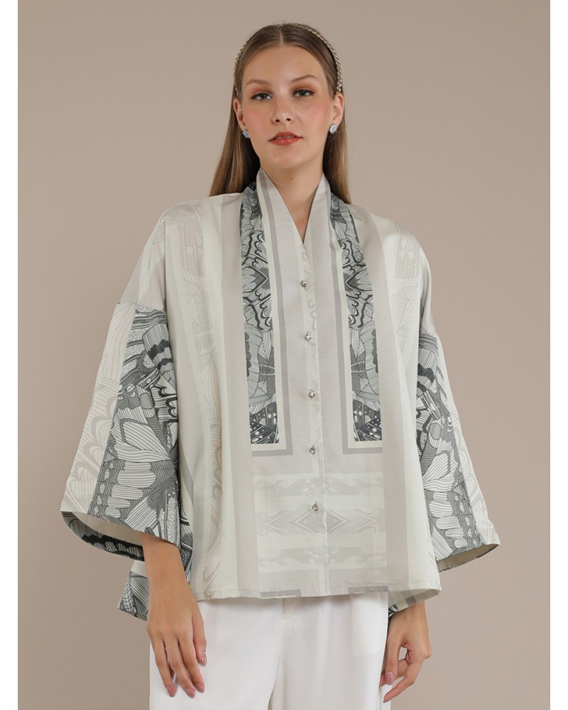 Sage Butterfly Kimono Blouse