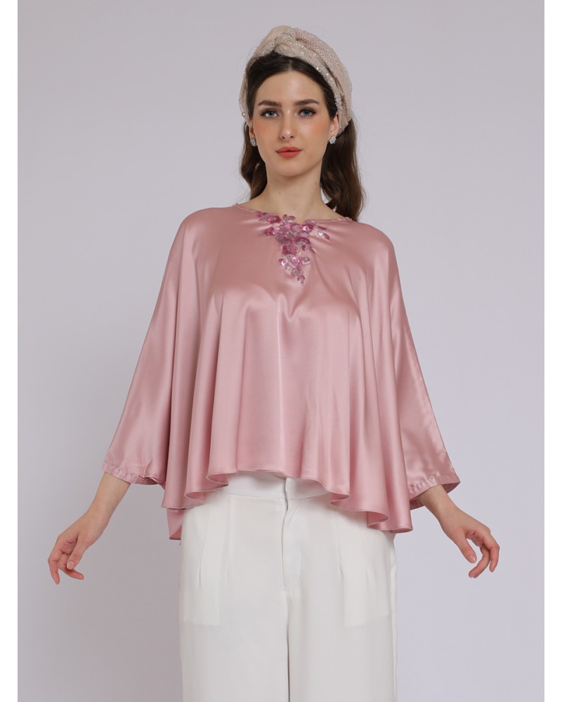 Pink Ponco Kaftan Blouse