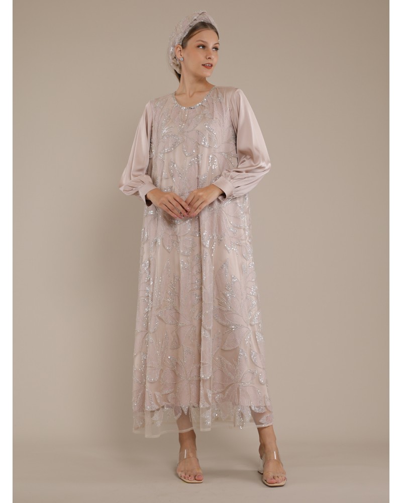 Blush Butterfly Abaya Dress