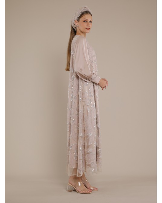 Blush Butterfly Abaya Dress