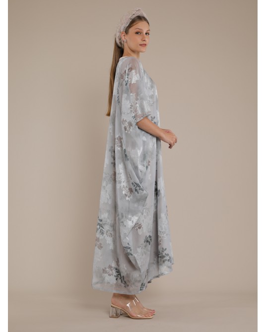 Burnout Flower Butterfly Kaftan Dress