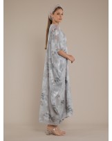 Burnout Flower Butterfly Kaftan Dress